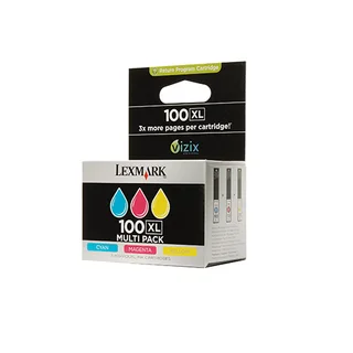 75% Off!!! Lexmark 3-pack 100xl Colour Cmy High Yield Ink Cartridges. Brand New Sealed Packs.not Neg