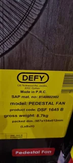 DEFY DSF 1645B PEDASTAL FAN WITH REMOTE - BRAND NEW IN THE BOX.0️⃣7️⃣2️⃣3️⃣9️⃣2️⃣5️⃣7️⃣5️⃣6️⃣