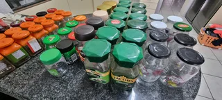 62 Glass &amp; Plastic Jars Bottles Coffee Mayo Pickle Peanut Butter 0️⃣7️⃣2️⃣3️⃣9️⃣2️⃣5️⃣7️⃣5️⃣6️⃣