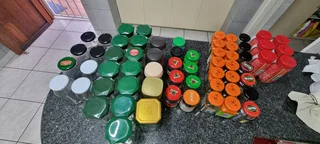 62 Glass &amp; Plastic Jars Bottles Coffee Mayo Pickle Peanut Butter 0️⃣7️⃣2️⃣3️⃣9️⃣2️⃣5️⃣7️⃣5️⃣6️⃣