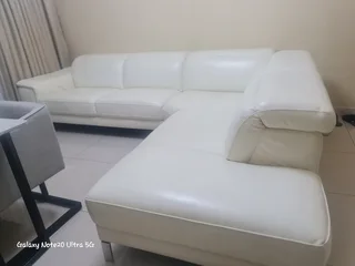 Full Grain Genuine Leather Corner Suite