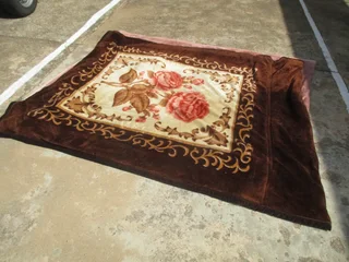 2 used big thick  bed blankets