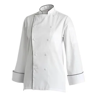Uni6013 Chefs Uniform Ladies Basic Jacket Long Sleeve - Large