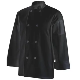 Uni7013 chefs Uniform Jacket Basic Long Sleeve - Black - Large