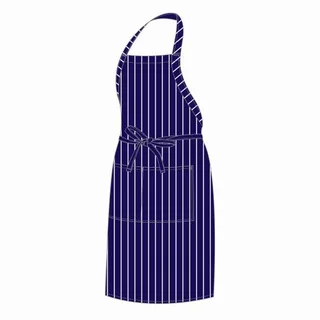 Uni4017 chefs Uniform - Full Bib Butchers Apron Blue Stripe