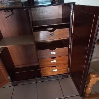 GENTS WARDROBE - VINTAGE DARK WOOD