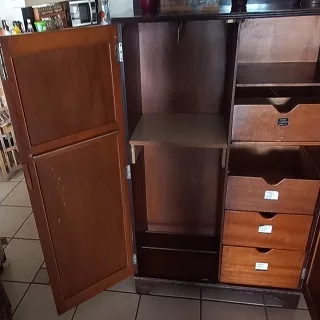 GENTS WARDROBE - VINTAGE DARK WOOD