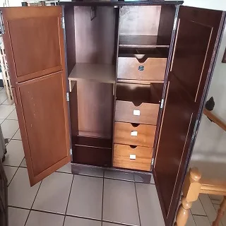 GENTS WARDROBE - VINTAGE DARK WOOD