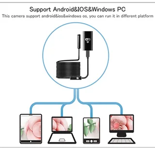 Endoscope Borescope 2m wifi Camera for iphone android Huawei PC &amp; MAC Hi res 1280X720 pixels