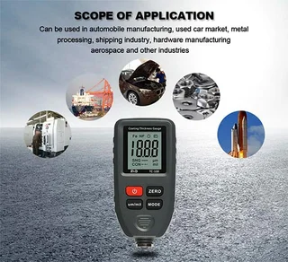 TC100 Coating Thickness Gauge Ultra-precise 0.1micron / 0-1300 Fe and NF with calibration plates