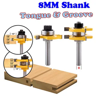 NEW 2 pc 8mm 3/4" Shank Tongue & Groove Joint Assembly Router Bit Set