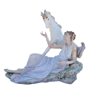 Lladro Rare Figurine Large The Goddess and The Unicorn--R15 750