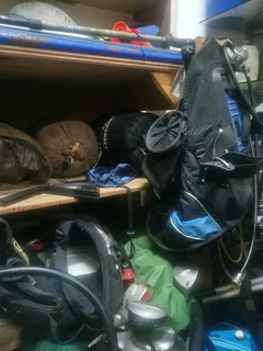 Large selection of camping, and diving equipment