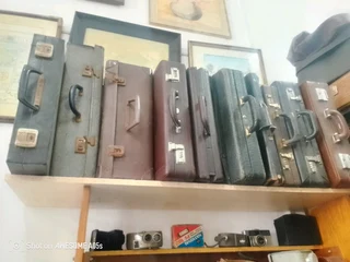 Large selection of vintage suitcases