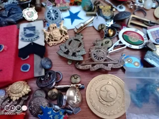Medals, badges, buttons, coins, etc