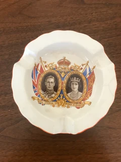 King George V1 and Queen Elizabeth Coronation Commemorative  Ashtray 1937