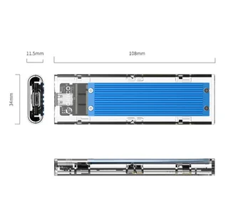ORICO NVMe M.2 SSD Enclosure 10Gbps (2TB Max)  Blue and Red