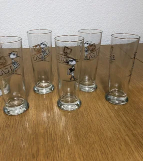 Castle beer glasses rugby collection 500ml x 6