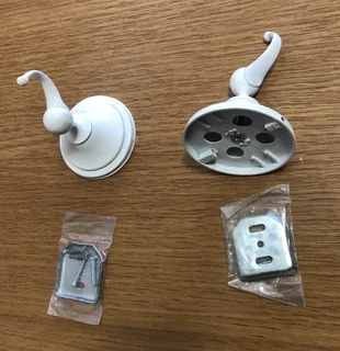 2 x White robe hooks Brand new never used