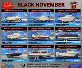 Black November Specials Onwaterski , Deep Sea  Boats Jet Skis And More.