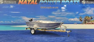 NGUNI 380 ALUMINUM BOAT ON TRAILER VARIOUS MOTOR OPTIONS AVAILABLE