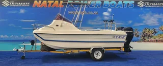 T CAT 17 FT ON TRAILER 2 X 60 HP MERCURY 4 STROKES FINANCE ARRANGED