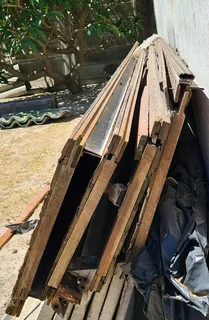 Used Meranti Sectional Double Garage Door For Sale