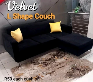 Black velvet couch NEW