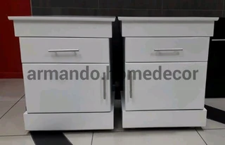 White bedside tables