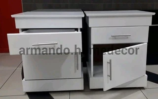 White bedside tables