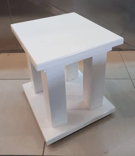 New white wooden side tables
