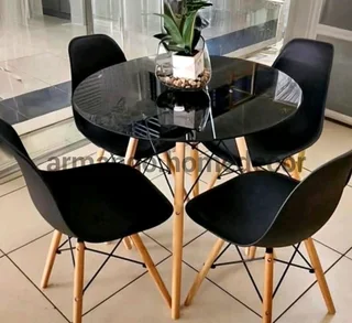 New 4 seater dining set with glass table