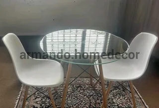 New 3pc glass dining set