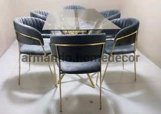 Grey and gold dining set