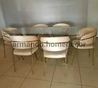Grey and gold dining set