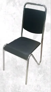 Black and silver dining chairs