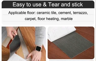 New brown PVC wood grain tiles -10sqm