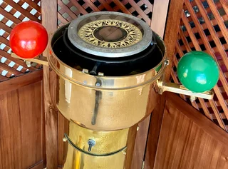Brass binnacle - with compass intact