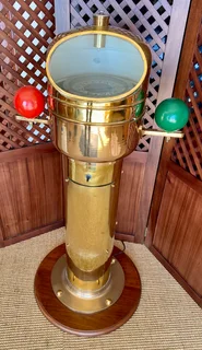 Ships original brass binnacle with compass