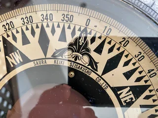 Ships original brass binnacle with compass