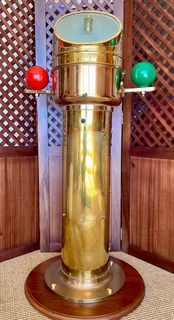 Ships original brass binnacle with compass