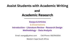 Assist students with Academic Writing and Research for Master&#39;s