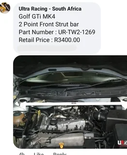 Ultra Racing Chassis Bracing Bars - VW Golf Mk4