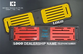 Car License Plate Screen Printer Branding Dealership Plastic Frame  with Logo  Telephone White Ink