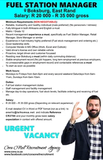 Boksburg, East Rand: Fuel Station Manager