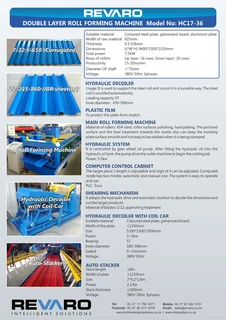 Roll formers by Revaro to produce IBR and or corrugated iron sheets