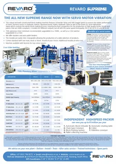 Revaro RE static hydraulic brick making machines