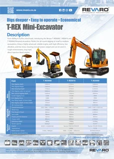 Mini Excavator T-Rex  High performance range   by Revaro