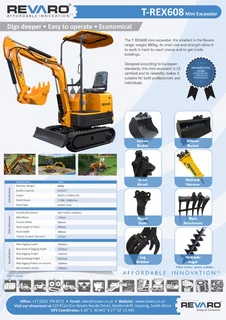 Mini Excavator T-Rex  High performance range   by Revaro