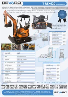 Mini Excavator T-Rex  High performance range   by Revaro